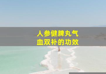 人参健脾丸气血双补的功效