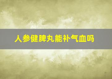 人参健脾丸能补气血吗