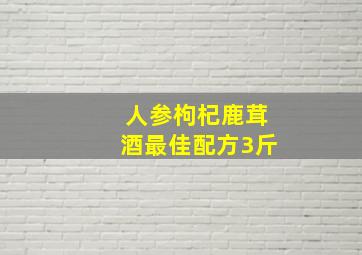 人参枸杞鹿茸酒最佳配方3斤