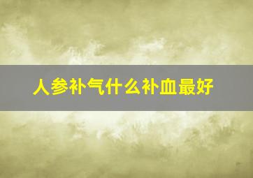 人参补气什么补血最好