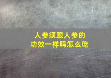 人参须跟人参的功效一样吗怎么吃