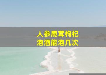 人参鹿茸枸杞泡酒能泡几次