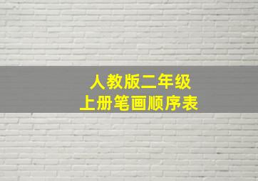 人教版二年级上册笔画顺序表