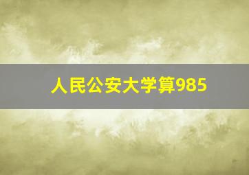 人民公安大学算985