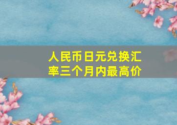 人民币日元兑换汇率三个月内最高价