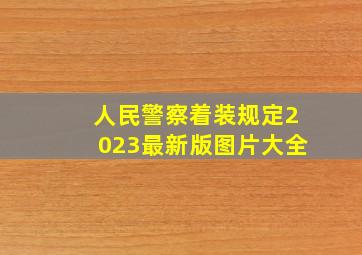 人民警察着装规定2023最新版图片大全