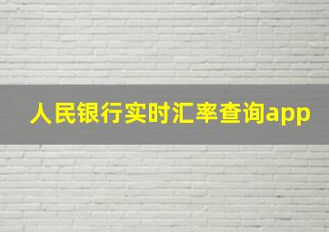 人民银行实时汇率查询app