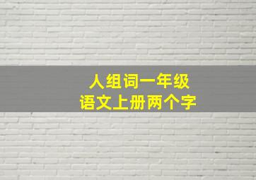 人组词一年级语文上册两个字