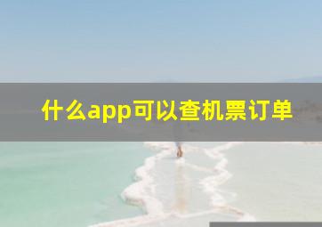 什么app可以查机票订单