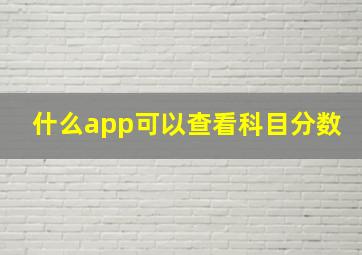 什么app可以查看科目分数