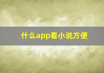 什么app看小说方便