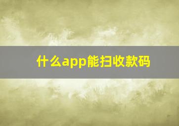 什么app能扫收款码