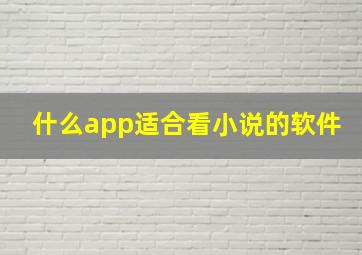 什么app适合看小说的软件