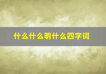 什么什么明什么四字词