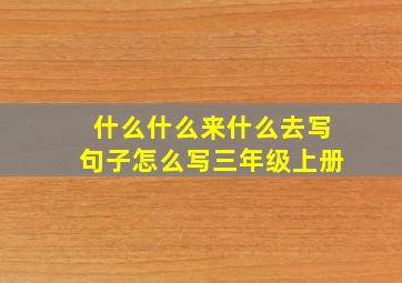 什么什么来什么去写句子怎么写三年级上册