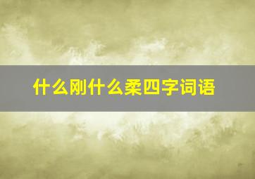 什么刚什么柔四字词语