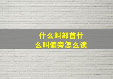 什么叫部首什么叫偏旁怎么读