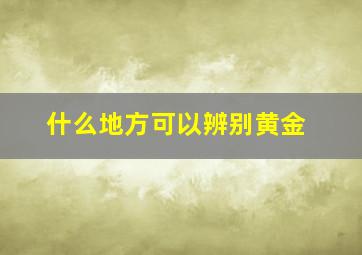 什么地方可以辨别黄金