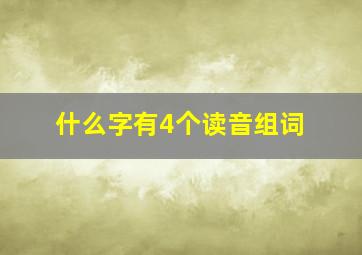 什么字有4个读音组词