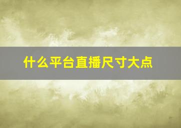 什么平台直播尺寸大点