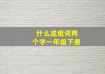 什么成组词两个字一年级下册