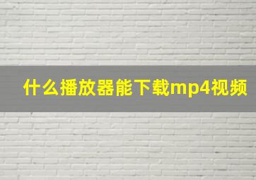 什么播放器能下载mp4视频