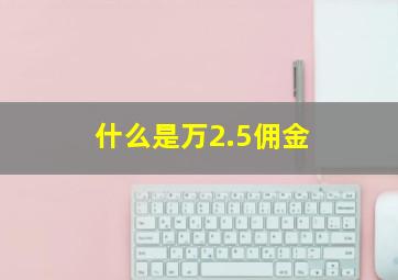 什么是万2.5佣金