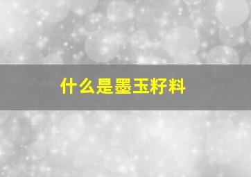 什么是墨玉籽料