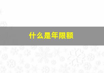 什么是年限额