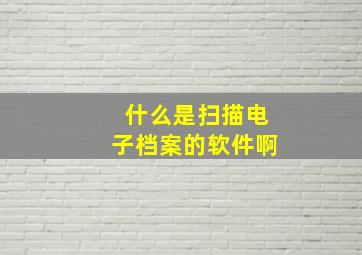 什么是扫描电子档案的软件啊