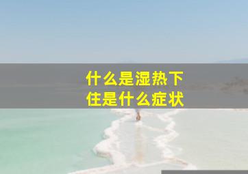 什么是湿热下住是什么症状