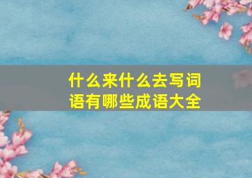 什么来什么去写词语有哪些成语大全