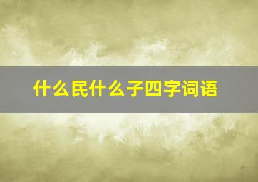 什么民什么子四字词语