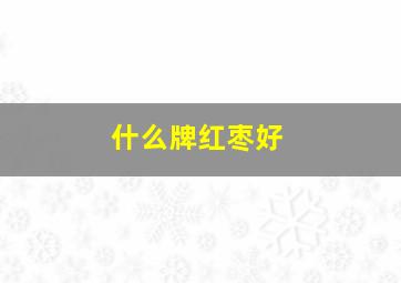 什么牌红枣好