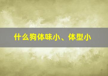 什么狗体味小、体型小