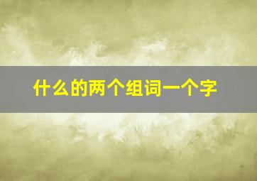 什么的两个组词一个字