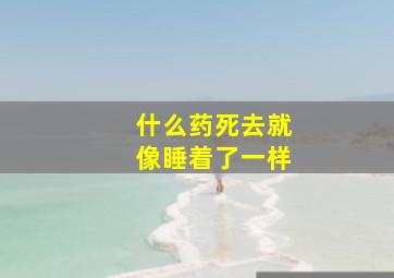 什么药死去就像睡着了一样