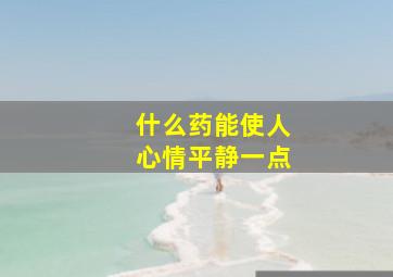 什么药能使人心情平静一点