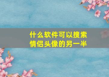 什么软件可以搜索情侣头像的另一半