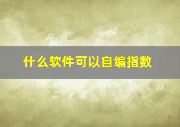 什么软件可以自编指数