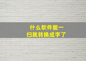 什么软件能一扫就转换成字了