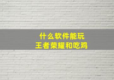 什么软件能玩王者荣耀和吃鸡