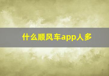 什么顺风车app人多