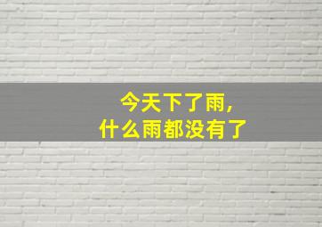 今天下了雨,什么雨都没有了