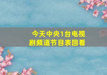 今天中央1台电视剧频道节目表回看