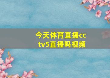 今天体育直播cctv5直播吗视频