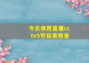 今天体育直播cctv5节目表预告