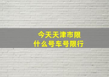 今天天津市限什么号车号限行