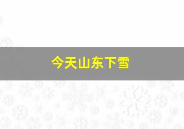 今天山东下雪