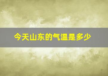 今天山东的气温是多少